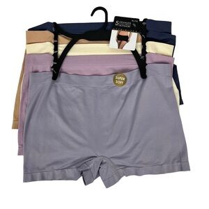NWT ATTRIBUTES Women’s Panties Sz XL Pkg/5 Boyshort Seamless Multi Color Stretch